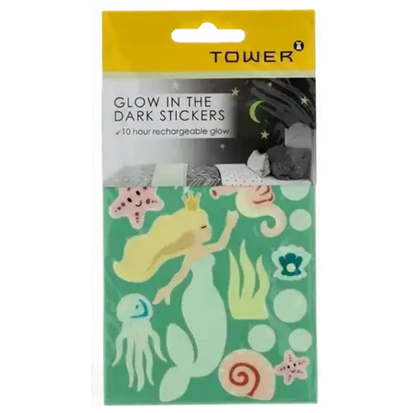 TOWER Mermaid Glow In The Dark Stickers