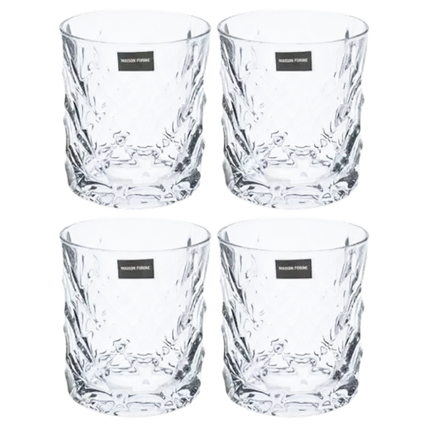 Maison Forine Marine Lounge Bourbon Diamond Glasses 4-Pack