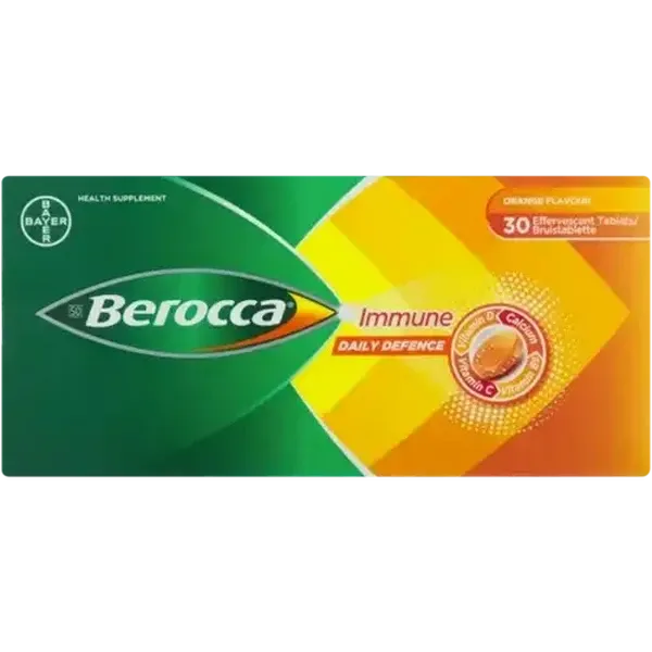 Berocca Orange Flavour Immune Daily Defence Effervescent Tablets 30 Pack