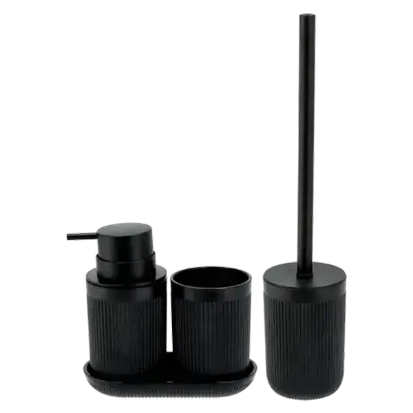 Plastic Black Bathroom Accessories Set 4 Piece