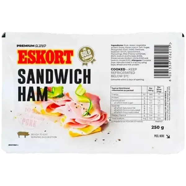 Eskort Premium Sliced Sandwich Ham 250g