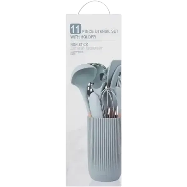 MWA Non-Stick Utensil Set with Holder 11 Piece (Colour May Vary)