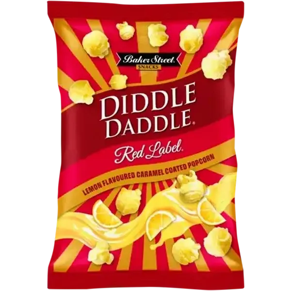 Baker Street Snacks Diddle Daddle Lemon Flavoured Red Label Caramel Coated Popcorn 150g
