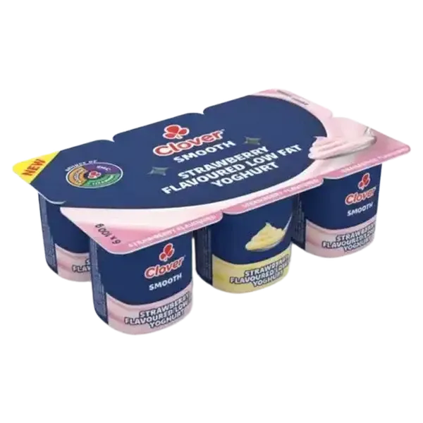 Clover Assorted Smooth Low Fat Yoghurt 6 x 100g