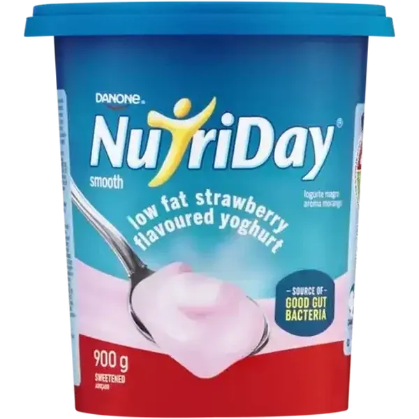 Danone NutriDay Strawberry Flavoured Low Fat Smooth Yoghurt 900g
