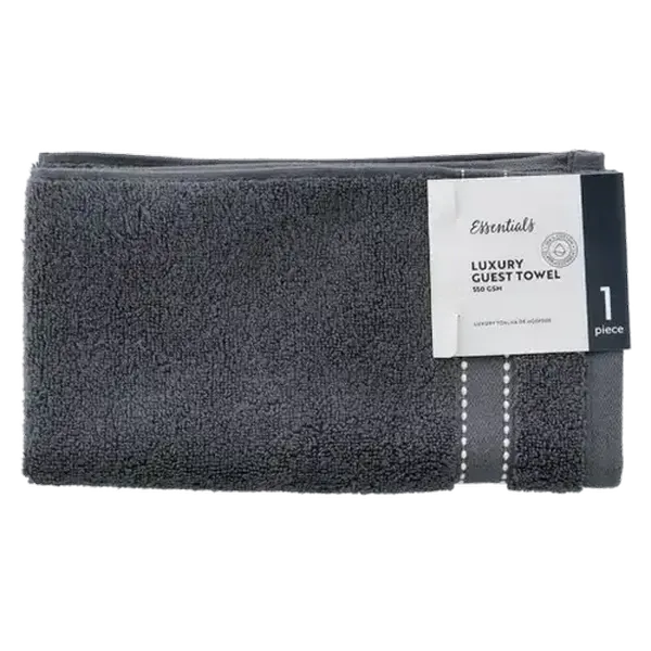 Essentials Hamptons Grey Luxury Guest Towel 30 x 50cm