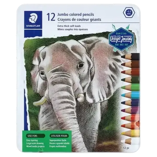 Staedtler Jumbo Colour Pencils with Tin 12-Pack