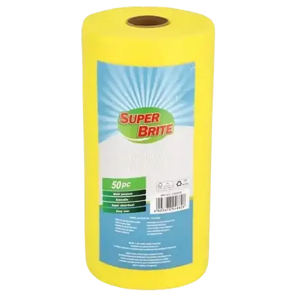Super Brite Yellow Multi Purpose Cloth Roll 50-Pack