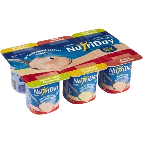 Danone NutriDay Assorted Low Fat Smooth Yoghurt 6 x 100g