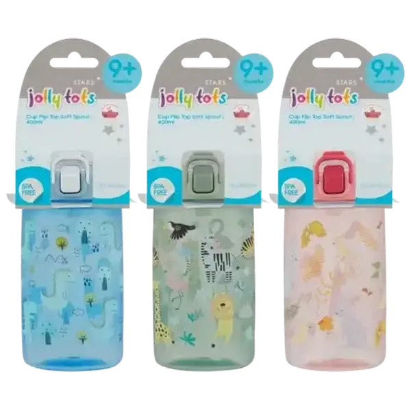 Jolly Tots Cup Flip Top Soft Spout 400ml (Design May Vary)