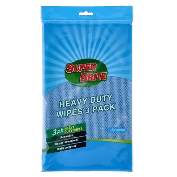Super Brite Heavy Duty Wipes 35 x 60cm 3-Pack