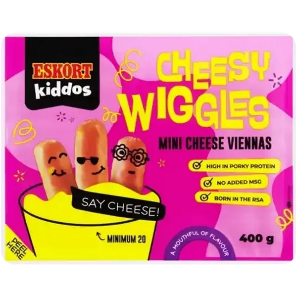 Eskort Kiddos Frozen Cheesy Wiggles Mini Cheese Viennas 400g