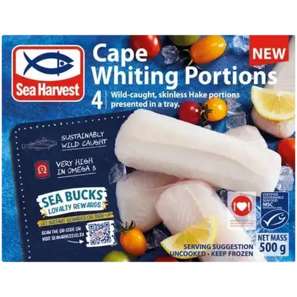 Sea Harvest Frozen Cape Whiting Hake Portions 500g