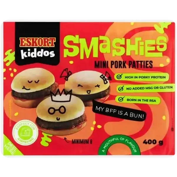 Eskort Kiddos Frozen Smashies Mini Pork Patties 400g