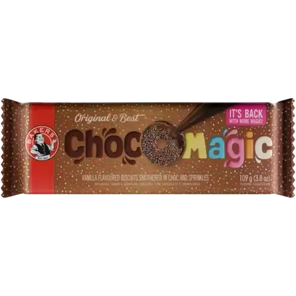 Bakers Choc O Magic Chocolate Vanilla Flavoured Biscuits 109g