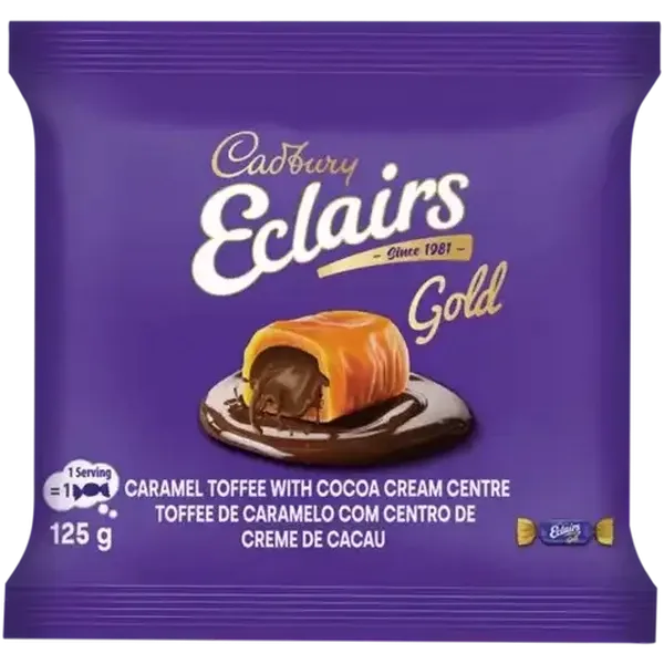 Cadbury Eclairs Caramel Toffee with Cocoa Cream 125g