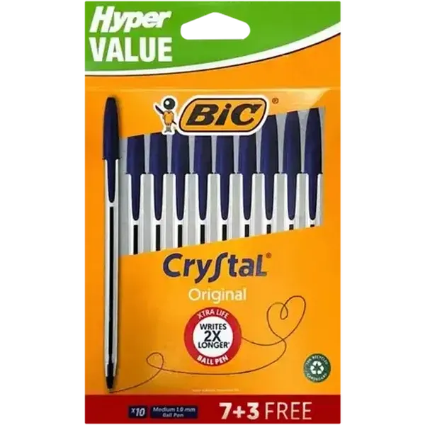 BIC Crystal Blue Original Ballpoint Pen 10-Pack