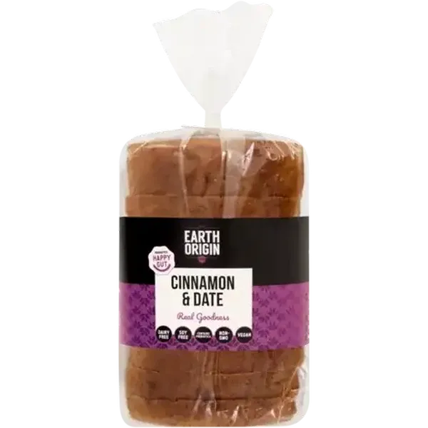 Earth Origin Cinnamon & Date Whole Wheat Bread 400g