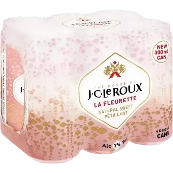J.C. Le Roux La Fleurette Natural Sweet Pétillant Sparkling Wine Cans 6 x 300ml