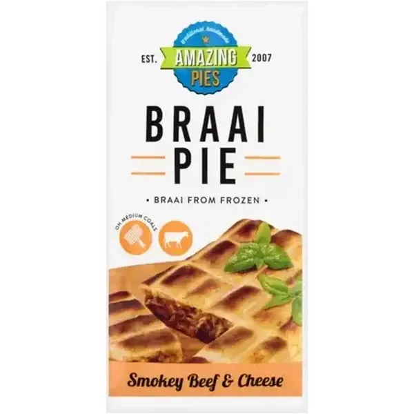 Amazing Pies Frozen Smokey Beef & Cheese Braai Pie 700g