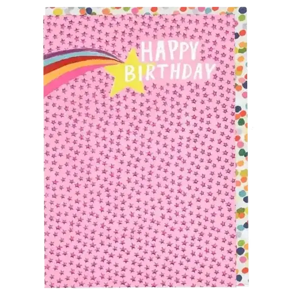 Paper Salad Rainbow & Stars Happy Birthday Card