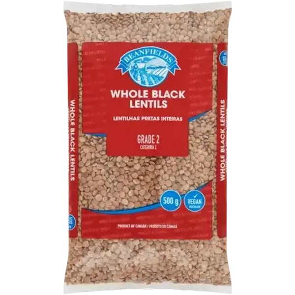 Beanfields Whole Black Lentils 500g