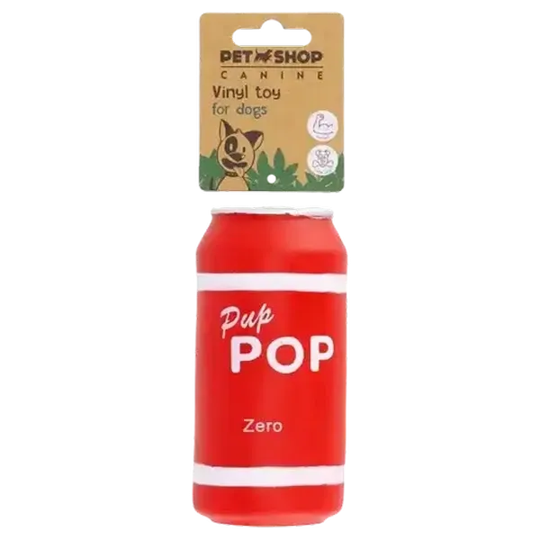 Petshop Red Vinyl Soda Pop Toy for Dogs