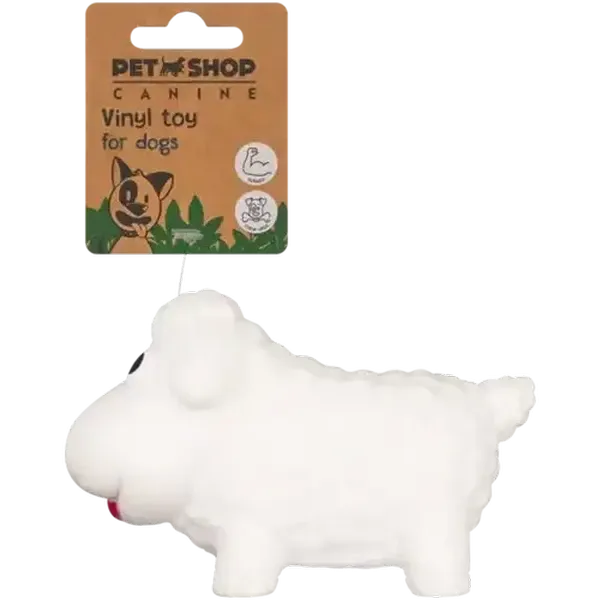 Petshop Canine White Sheep Vinyl Chew Toy