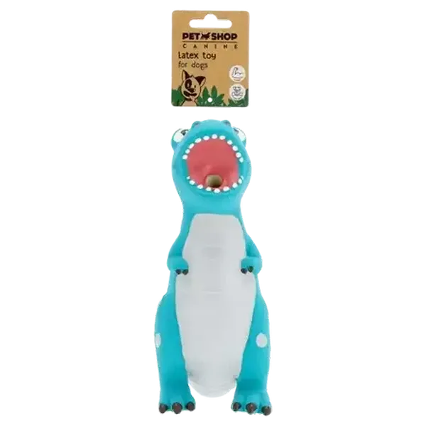 Petshop Blue Latex Dinosaur Dog Toy