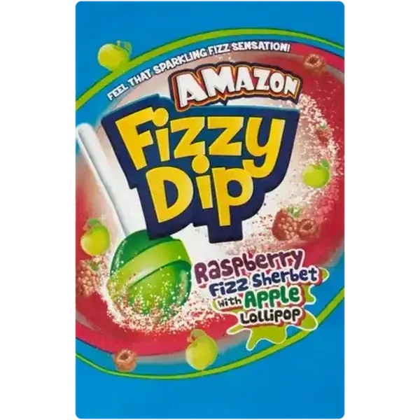 Amazon Fizzy Dip Raspberry Fizz Sherbet with Apple Lollipop 54g