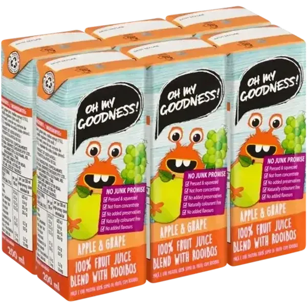 Oh My Goodness! Apple & Grape 100% Fruit Juice Blend with Rooibos 6 x 200ml