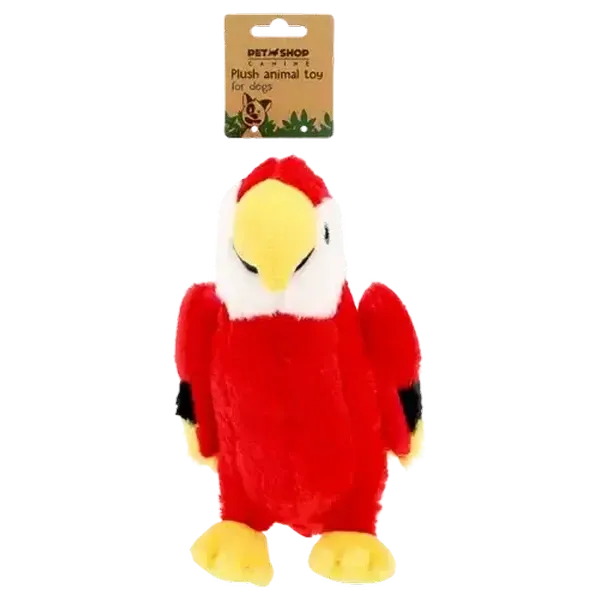 Petshop Red & Yellow Plush Parrot Toy for Dogs