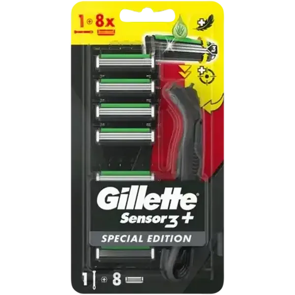 Gillette Sensor 3 Special Edition Disposable Razor Blades with Handle 9 Piece
