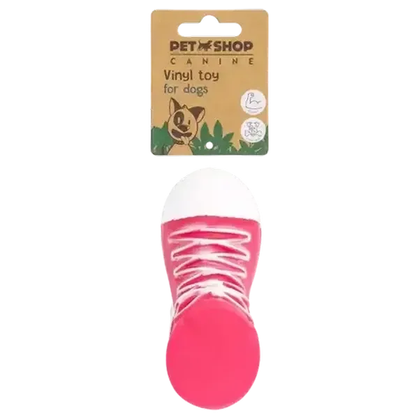 Petshop Pink Small Vinyl Shoe Toy for Dogs
