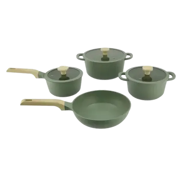 Quisimo Simple Cast Aluminium Green Cookware Set 7-Piece