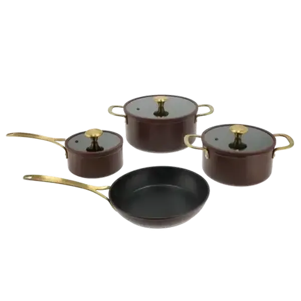 Agean Lavish Forged Aluminium Maroon Cookware Set 7 Piece