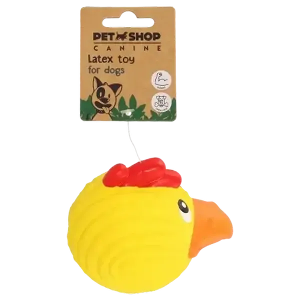 Petshop Yellow Latex Chicken Dog Toy