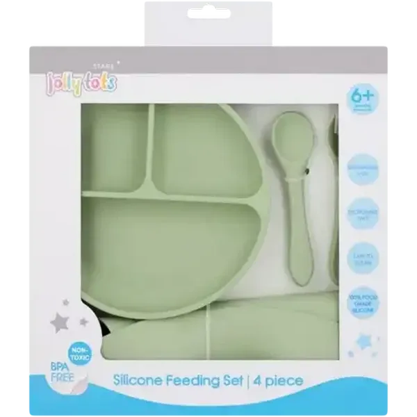 Jolly Tots Silicone Feeding Set 4 Piece (Colour May Vary)