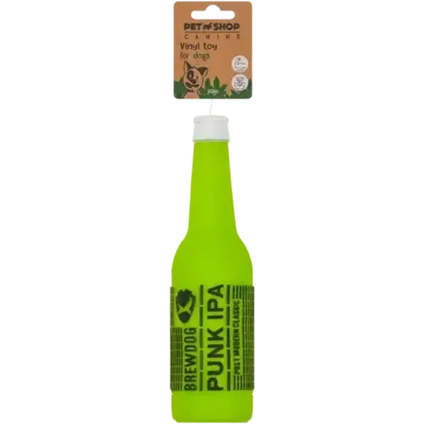 Petshop Green Beer Bottle Vinyl Chew Toy