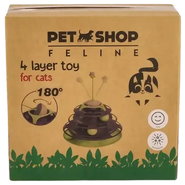 Petshop Green & Purple 4-Layer Toy for Cats
