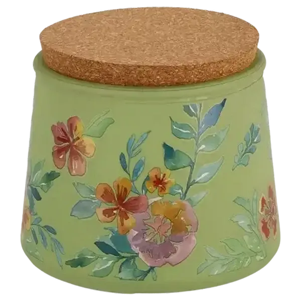 Lemongrass & Verbena Green Glass Candle with Bamboo Lid
