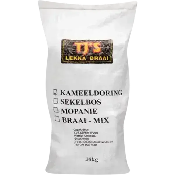 TJ'S Lekka Braai Kameeldoring Braaiwood 20kg