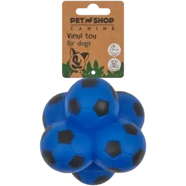 Petshop Canine Blue Rubix Ball Vinyl Chew Toy