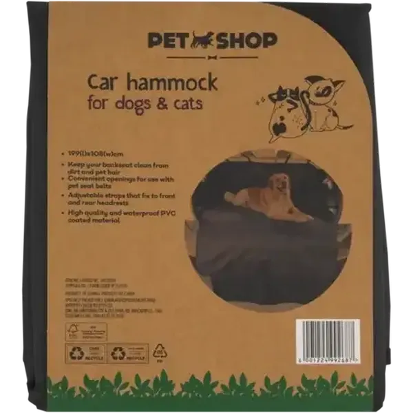 Petshop Black Car Hammock 1990mm x 1080mm