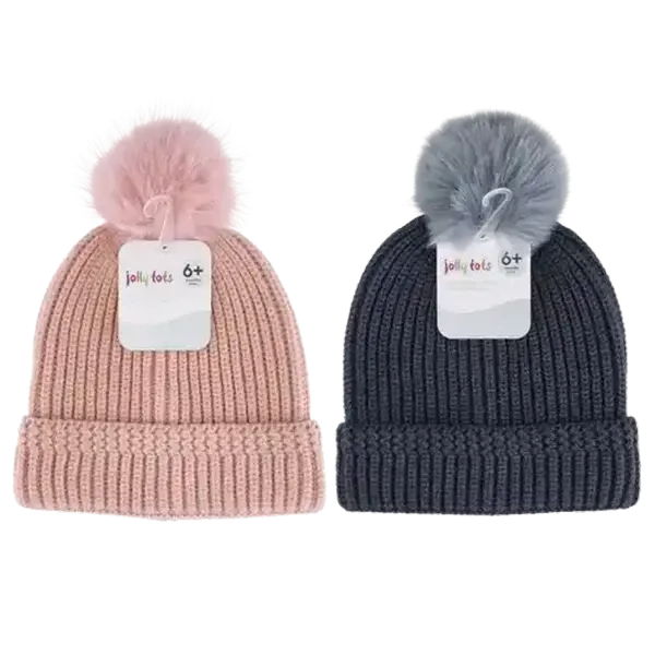 Jolly Tots Pompom Baby Beanie 6 Months + (Colour May Vary)