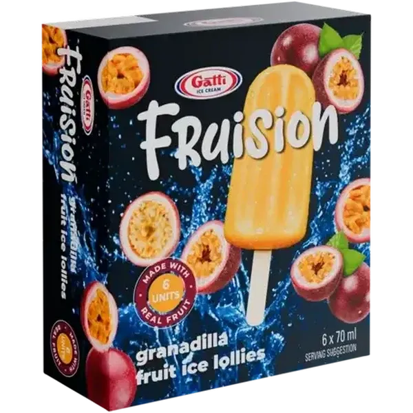 Gatti Ice Cream Fruision Granadilla Fruit Ice Lollies 6 x 70ml