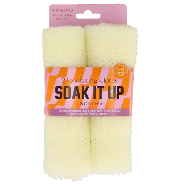 Nonova Soak It Up Exfoliating Cloths 2-Pack