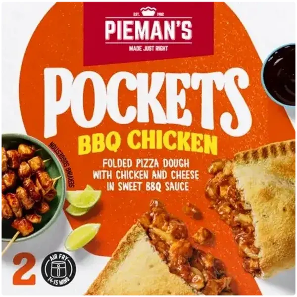 PIEMAN'S Frozen BBQ Chicken Pizza Pockets 2 x 130g