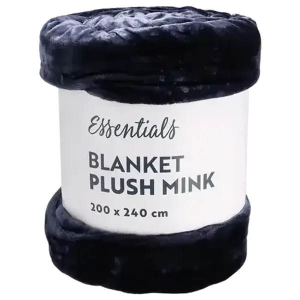 Essentials Navy Luxury Mink Blanket 200 x 240cm