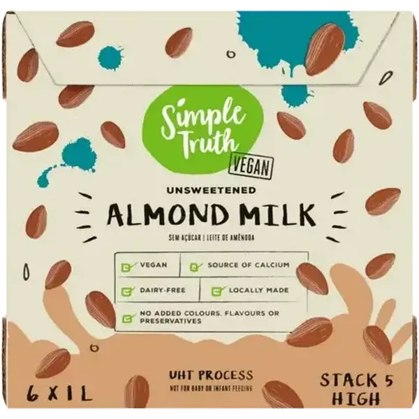 Simple Truth Unsweetened Almond Milk 6 x 1L